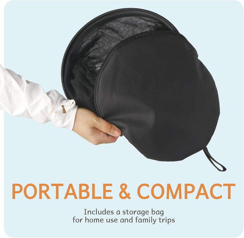 BEBONO Mosquito Net for Pack N Play, Keep Cats Out, Netting Cover with 2-Way Zipper for Playpen, Foldable with Storage Bag, Black - Image 5